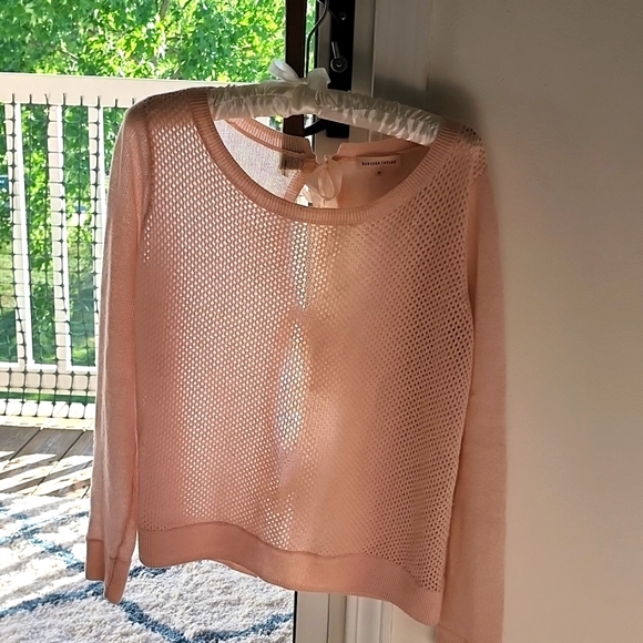 Rebecca Taylor back tie sweater, light pink - Picture 1 of 3